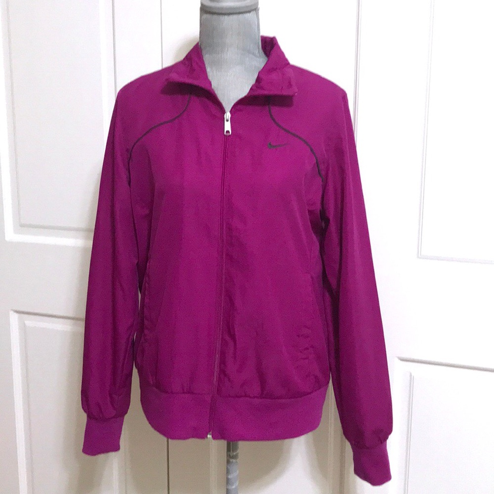 Nike Purple Zip Up Lined Windbreaker Jacket